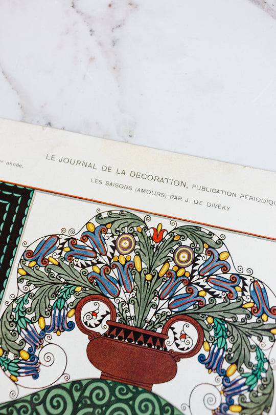 turn of the century French chromolithograph collection, “journal de la décoration”