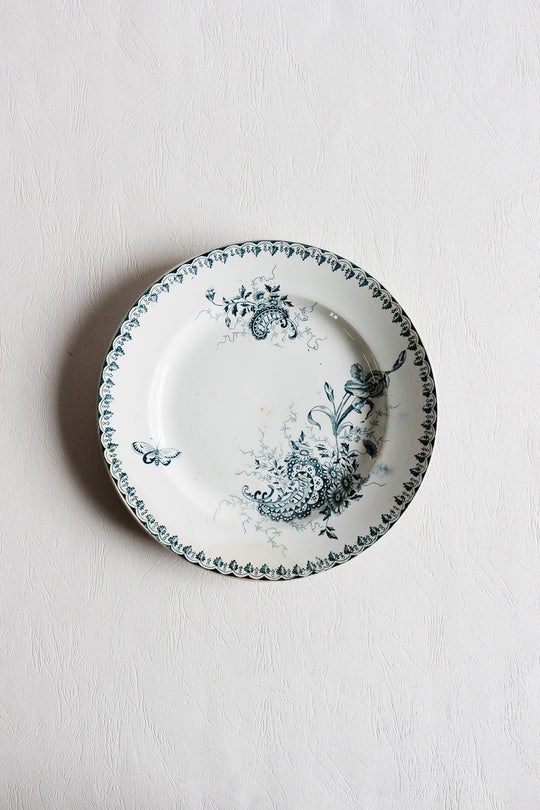 antique french "louis xv" st. amandinoise dinner plate