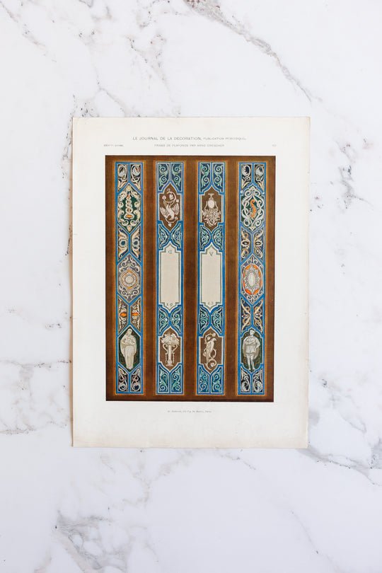 turn of the century French chromolithograph collection, “journal de la décoration”