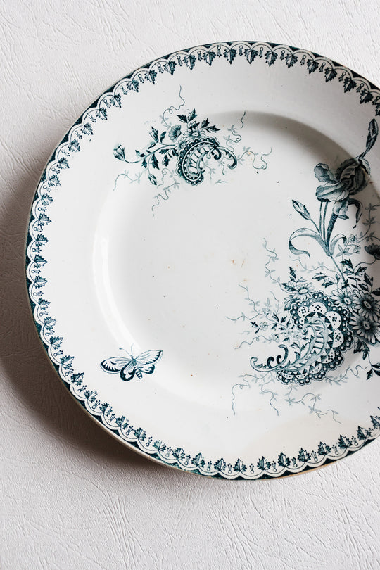 antique french "louis xv" st. amandinoise dinner plate