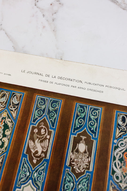 turn of the century French chromolithograph collection, “journal de la décoration”