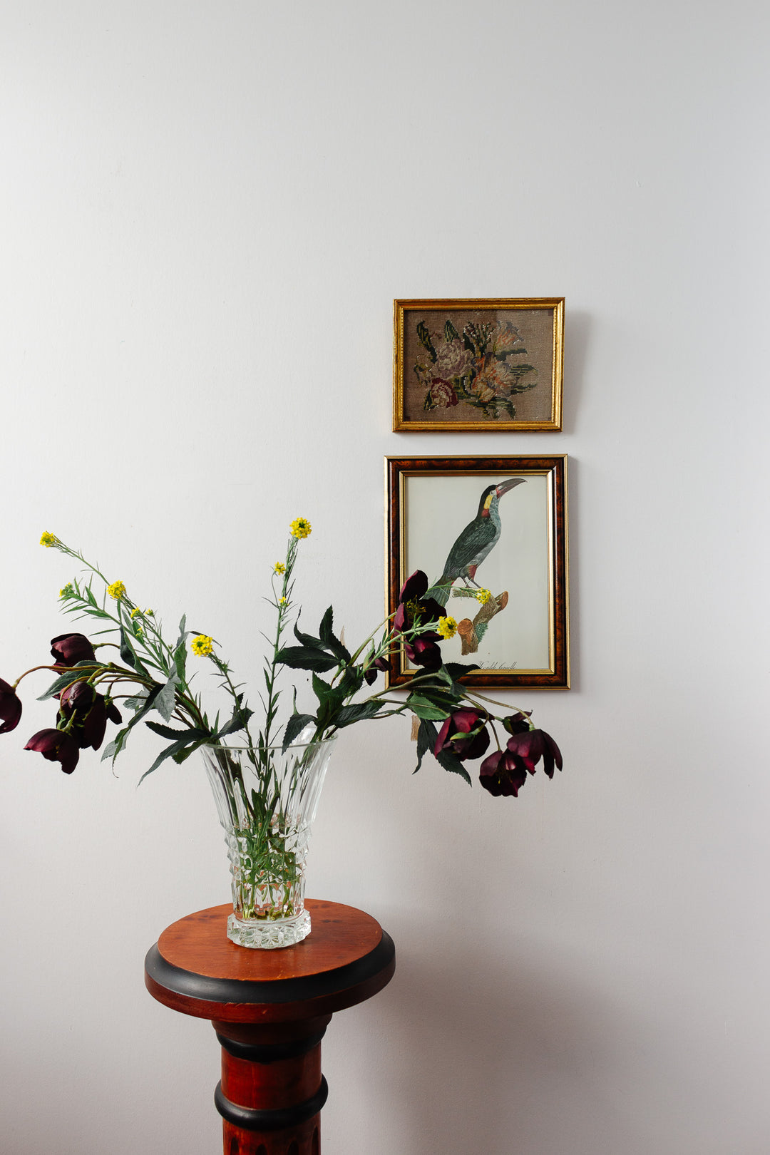 rare 19th century French framed Berlin work beaded needlepoint