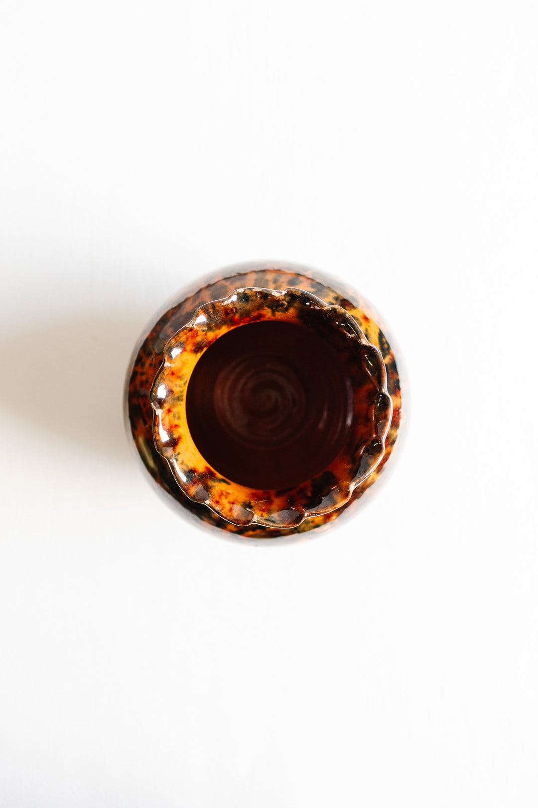 antique french large crimped provincial pottery vase