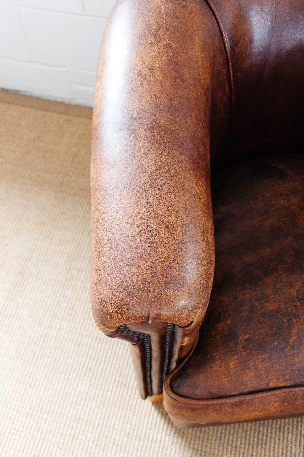1980s Dutch sheepskin leather club chair