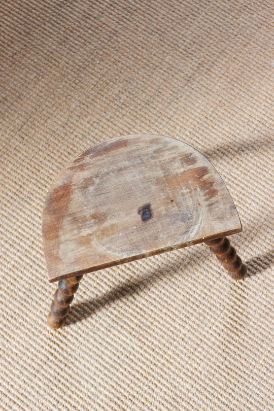 midcentury french bobbin leg tripod stool