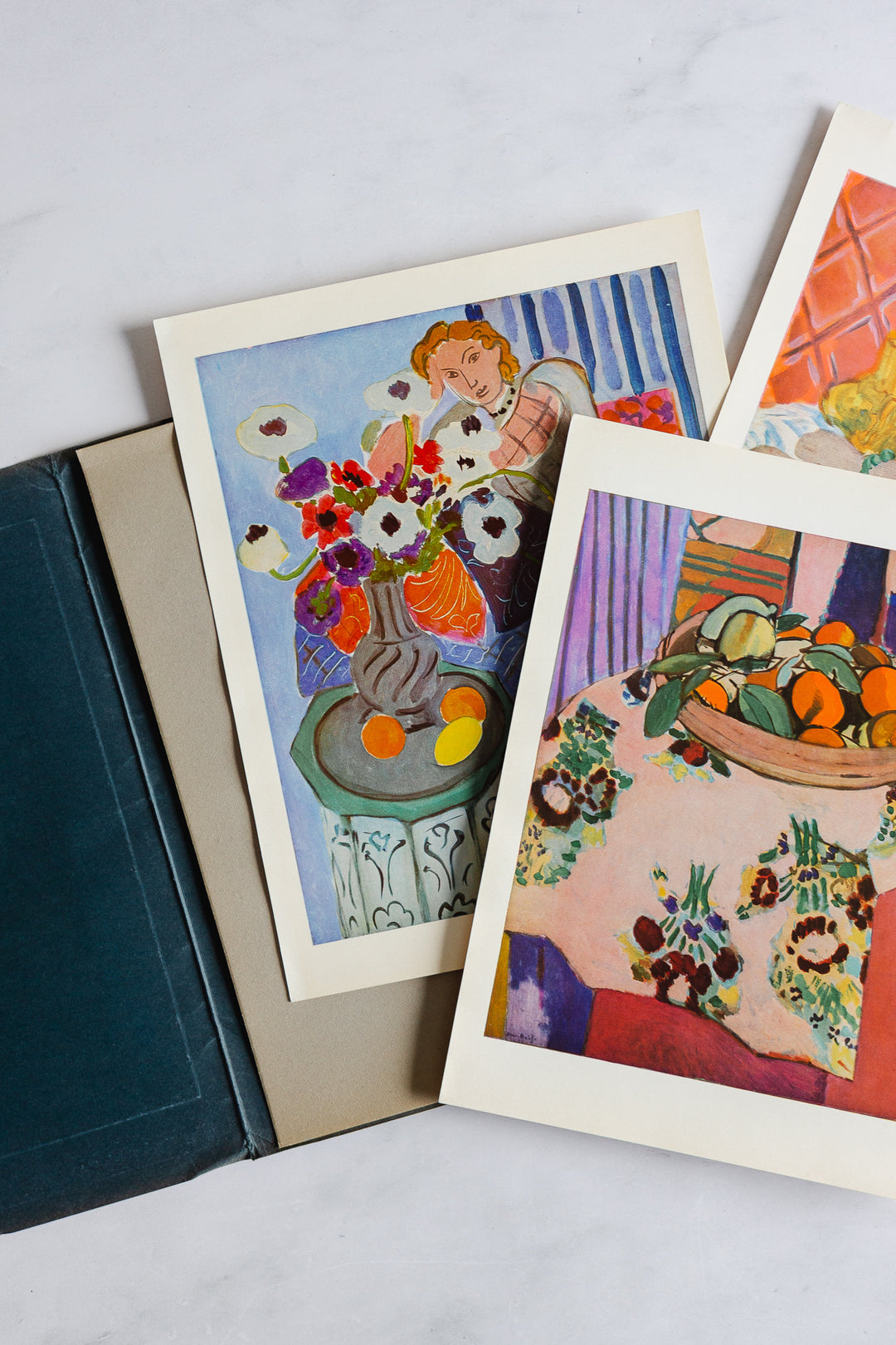 midcentury french set of Matisse prints in folder