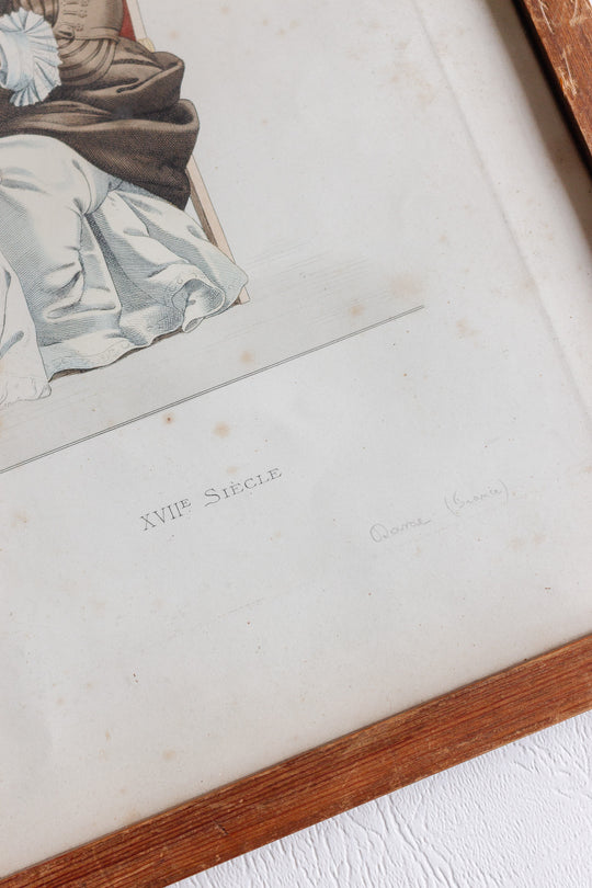 Pair of hand coloured lithographs with hand written note backing circa 1825 to 1890