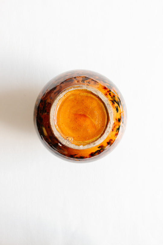 antique french large crimped provincial pottery vase