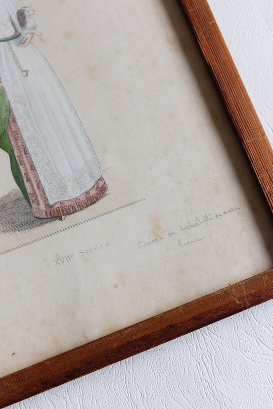 Pair of hand coloured lithographs with hand written note backing circa 1825 to 1890
