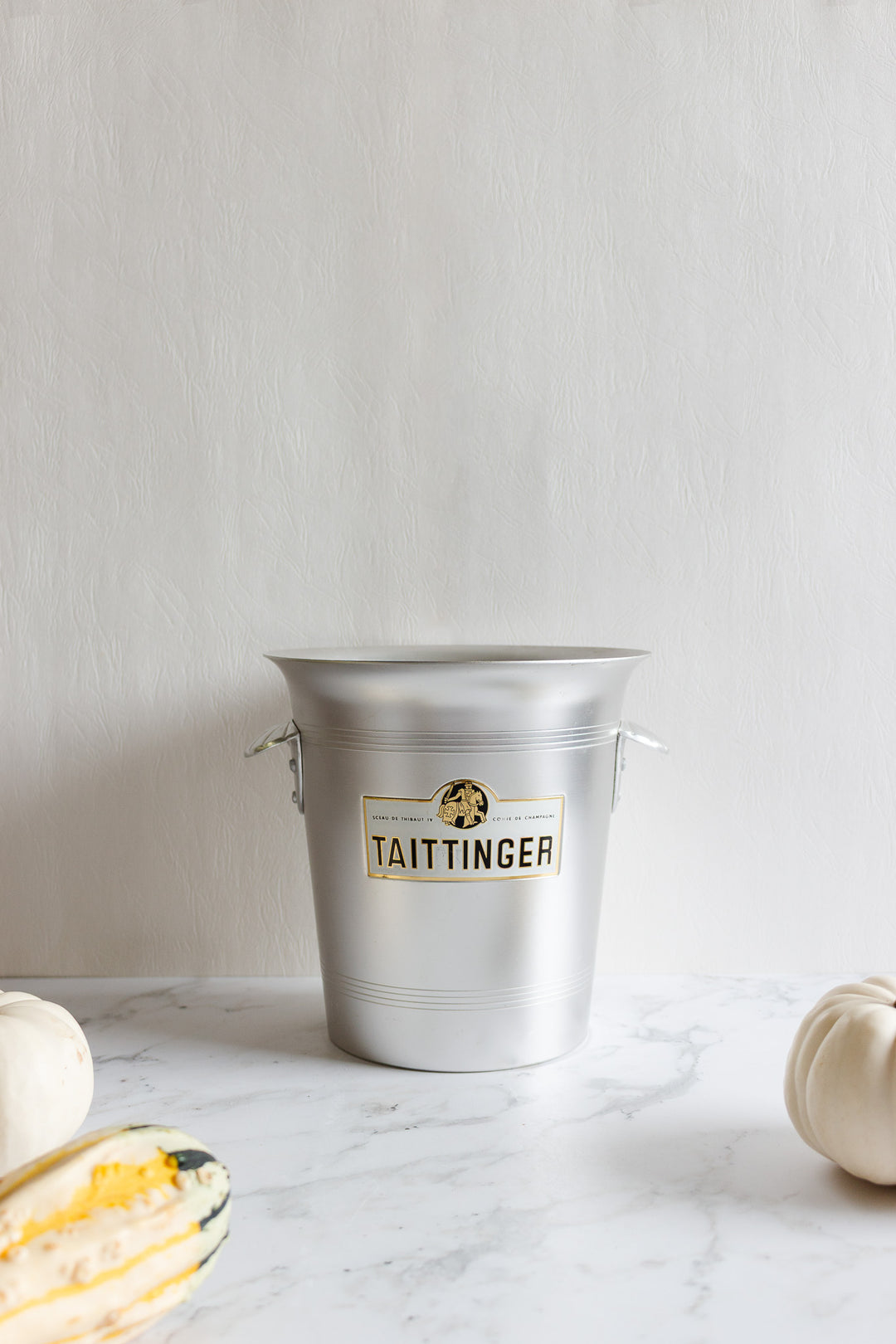 vintage french aluminum "tattinger" champagne bucket