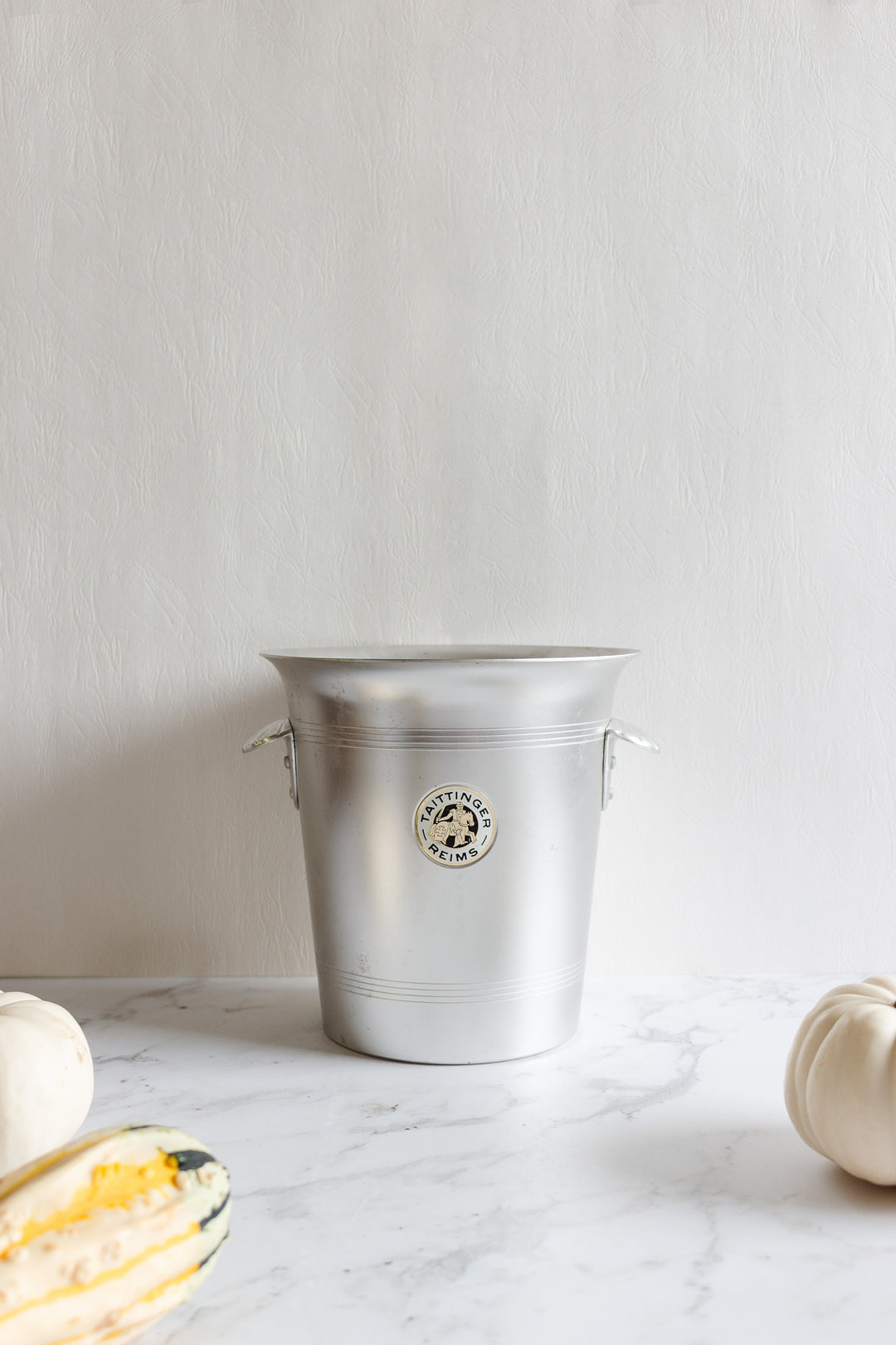 vintage french aluminum "tattinger" champagne bucket