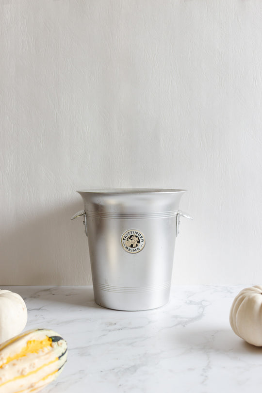 vintage french aluminum "tattinger" champagne bucket