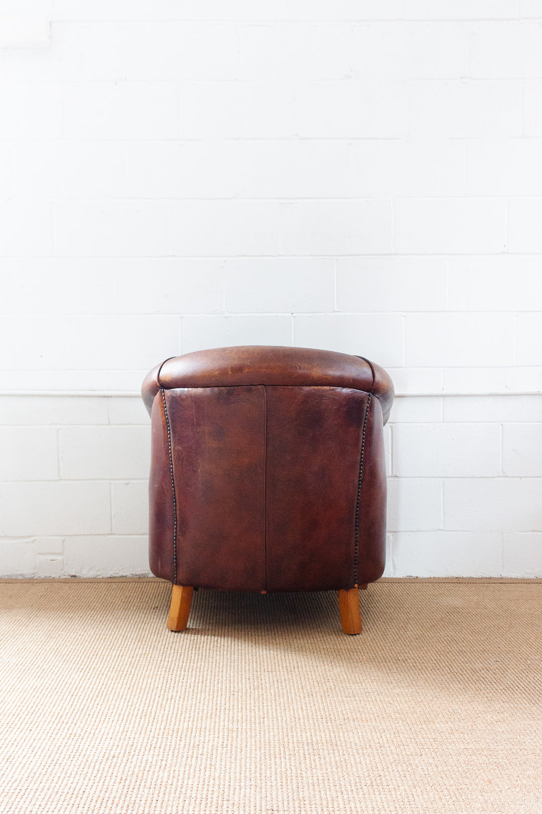 1980s Dutch sheepskin leather club chair