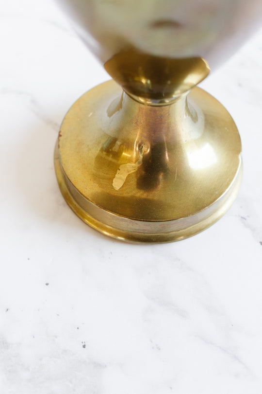 turn of the century french baccus face brass vase