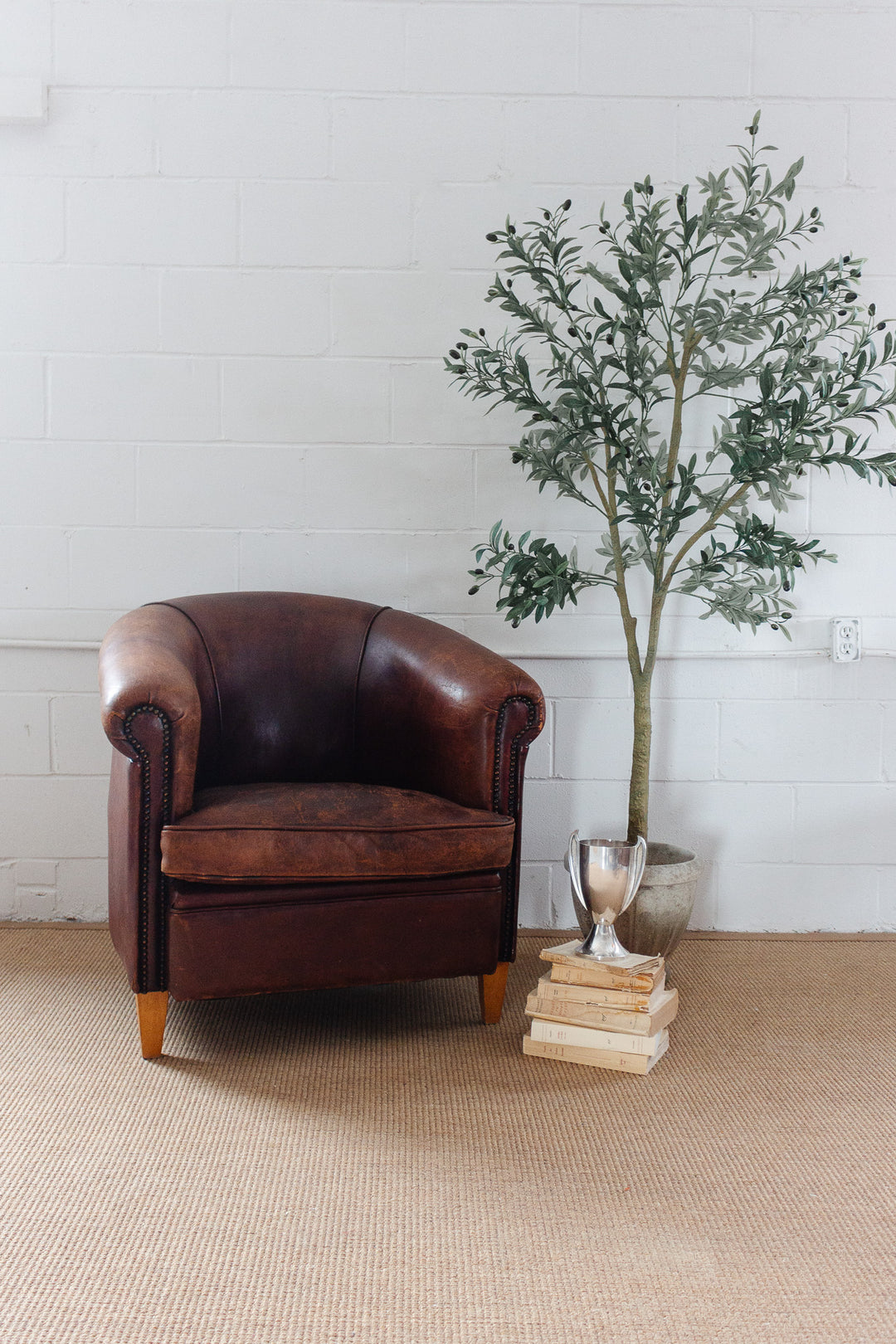 1980s Dutch sheepskin leather club chair