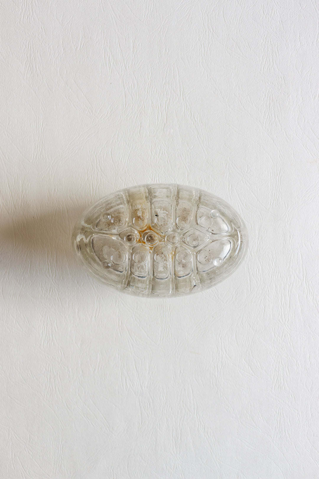 antique french large oval glass flower frog