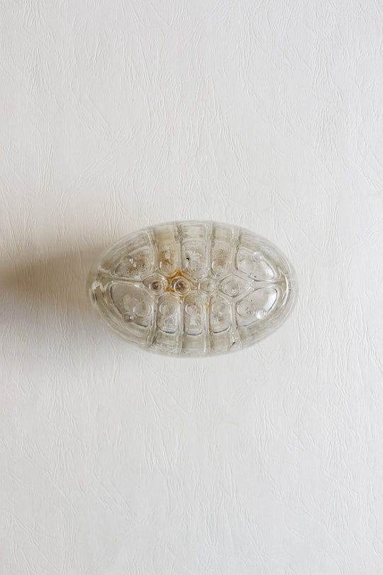antique french large oval glass flower frog