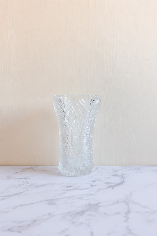 midcentury French cut glass vase