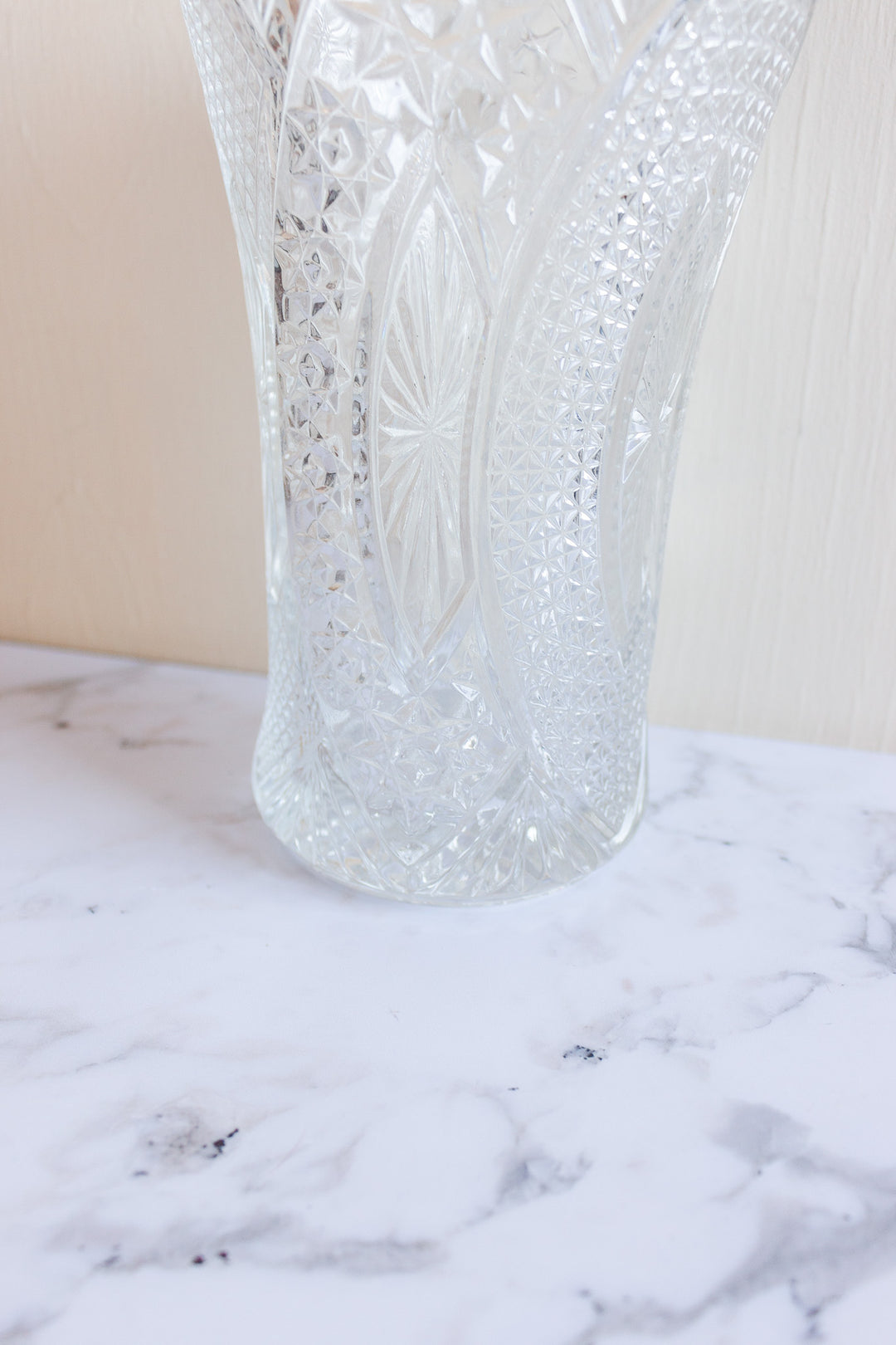 midcentury French cut glass vase