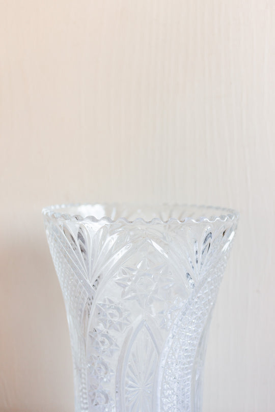 midcentury French cut glass vase