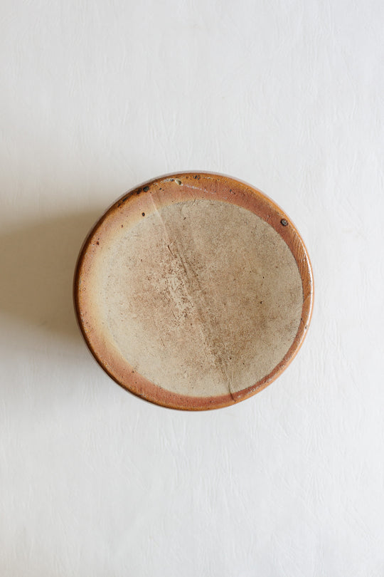 antique french stoneware confit pot, brown