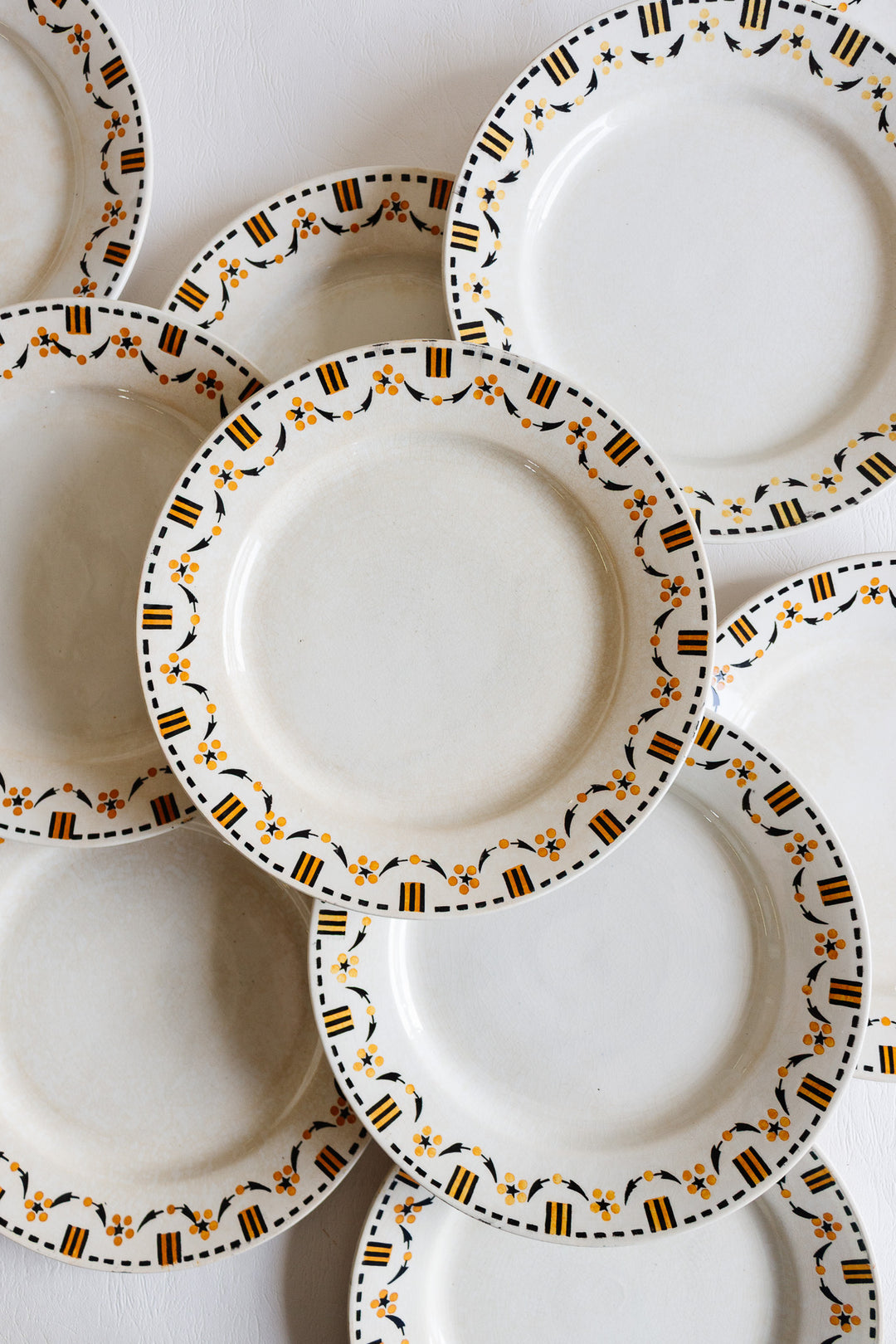 set of 10 turn of the century french gien plates