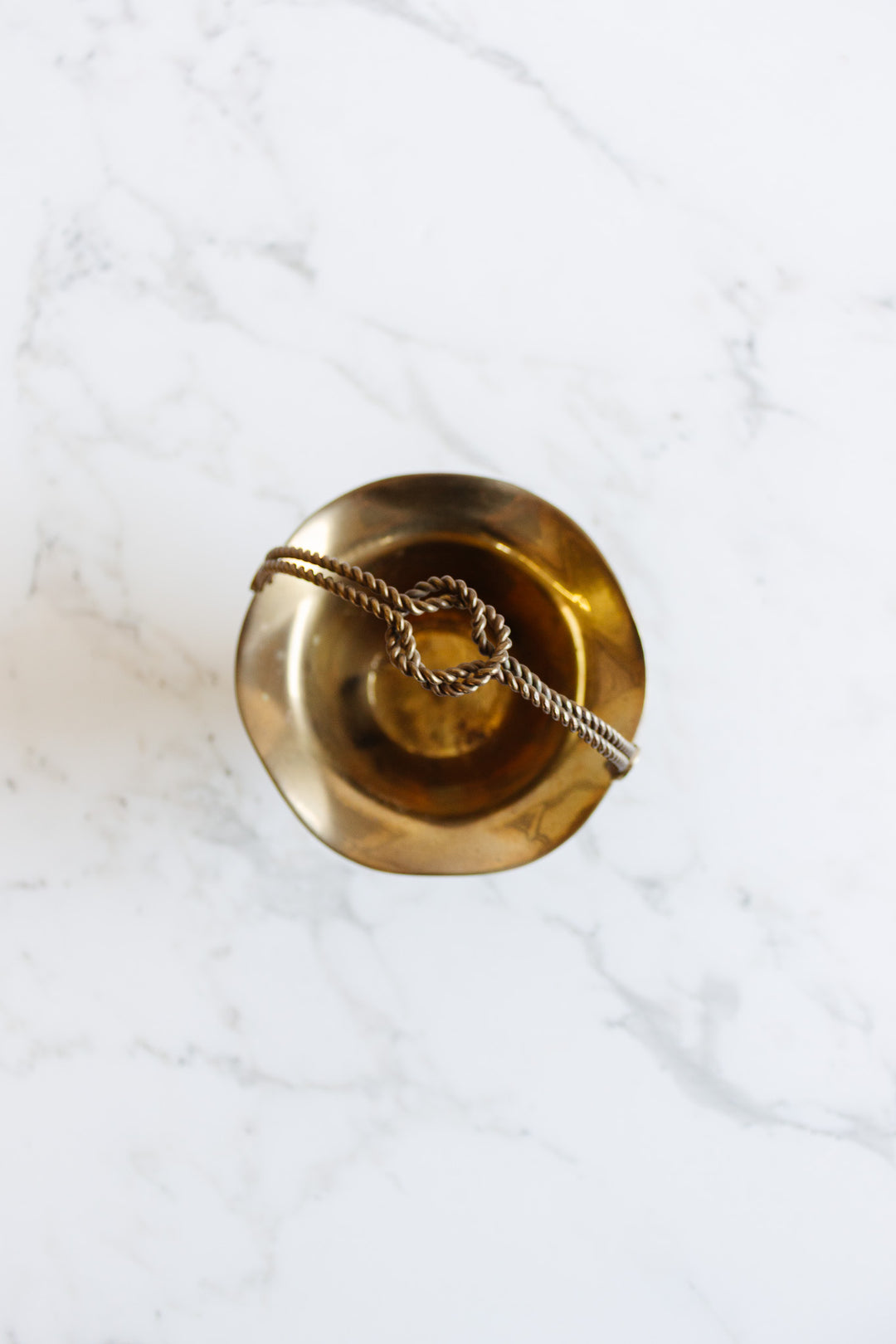 vintage french brass panier with "rope" handle