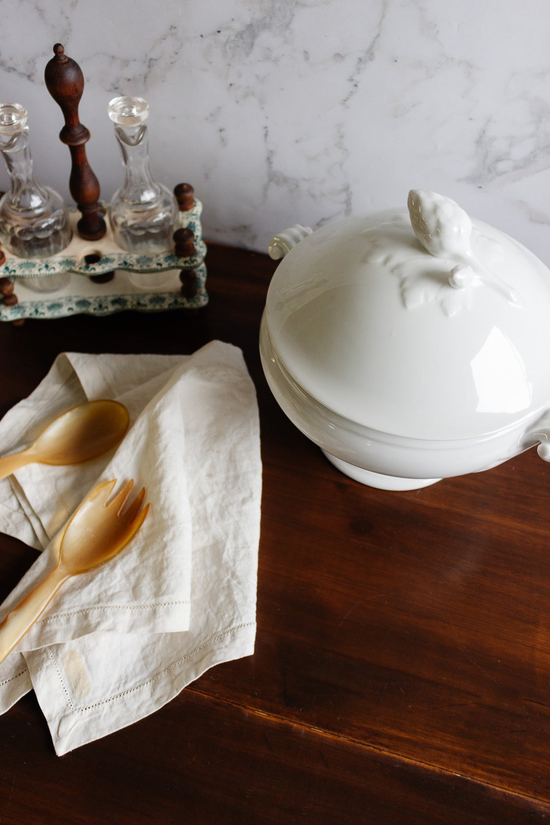 antique french ironstone soupière