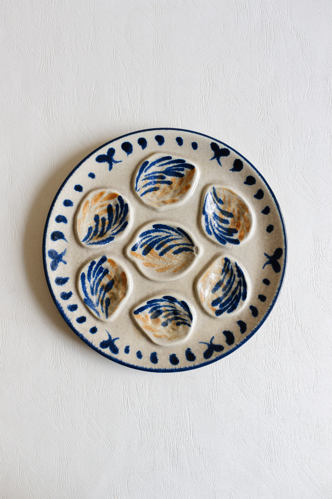 1960s french MBFA pornic "arcachon" oyster plates, set of 6