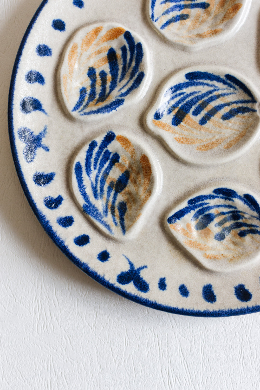 1960s french MBFA pornic "arcachon" oyster plates, set of 6