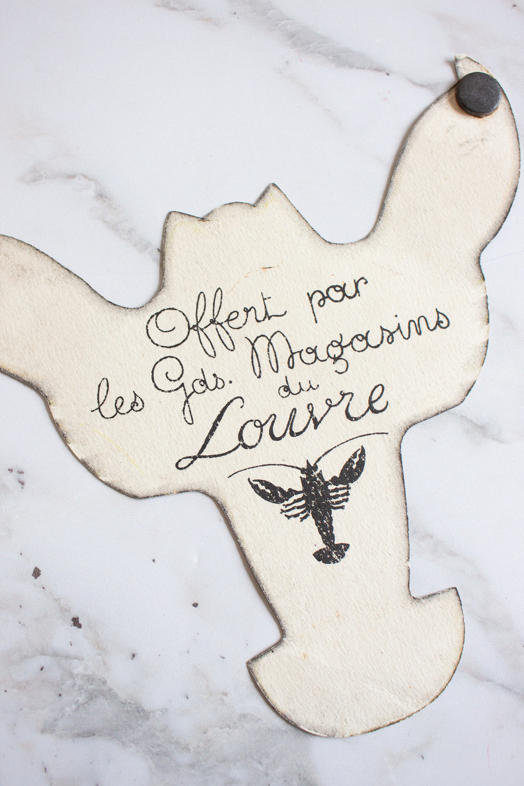 vintage french promotional lobster chromolithograph for "les grands magasins du louvre"