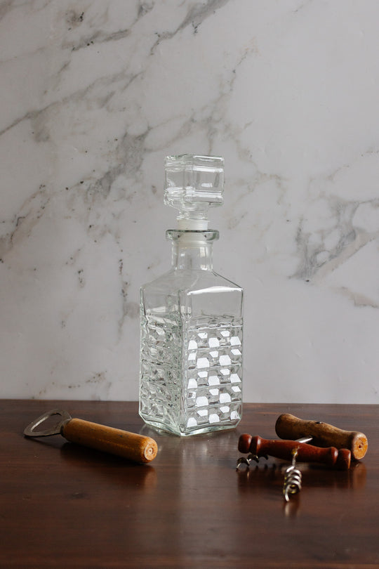 vintage french petite cut glass decanter