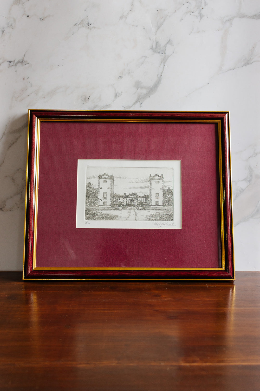 vintage italian woodblock print
