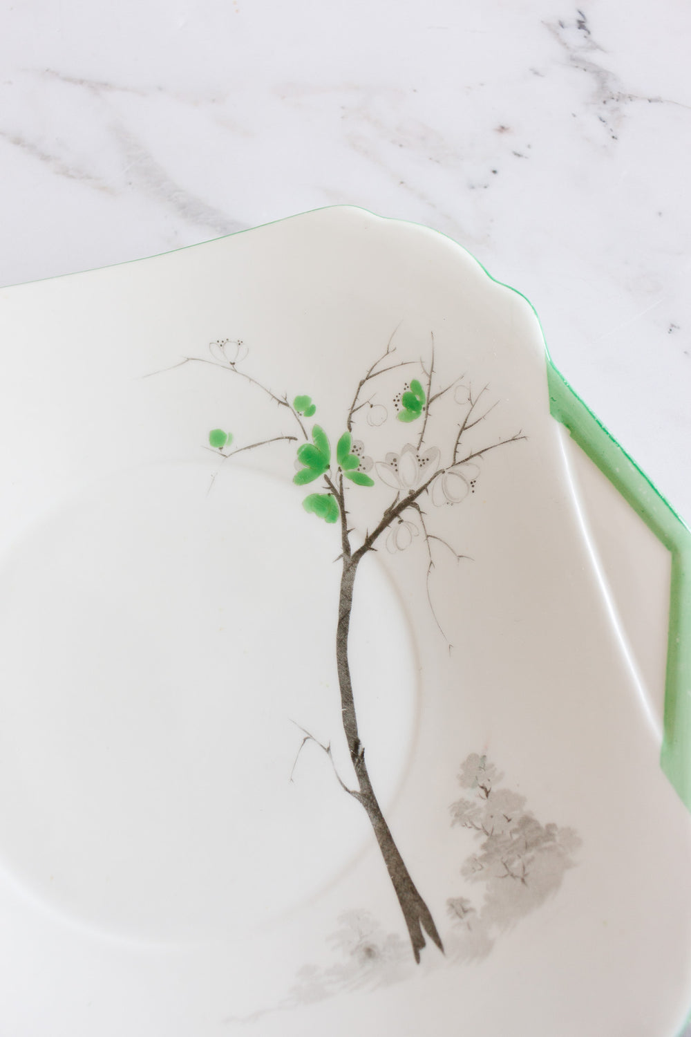 handpainted art deco Shelley cake plate
