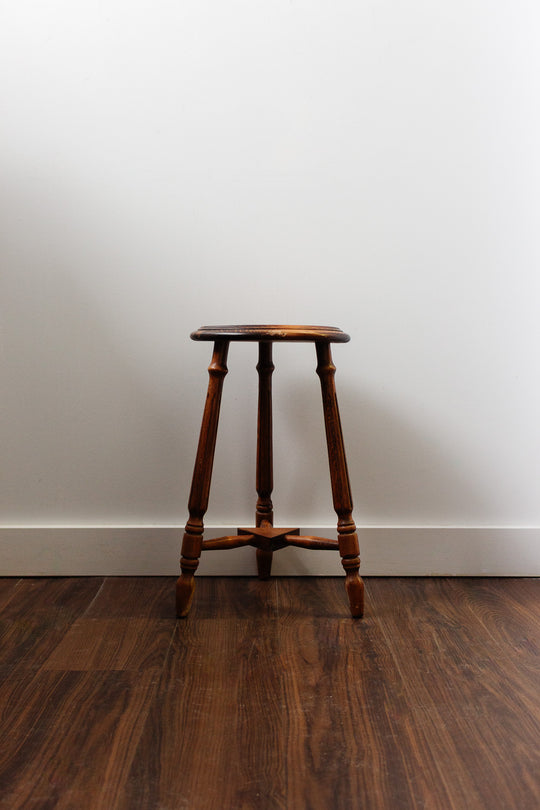 vintage french farmhouse turned leg stool