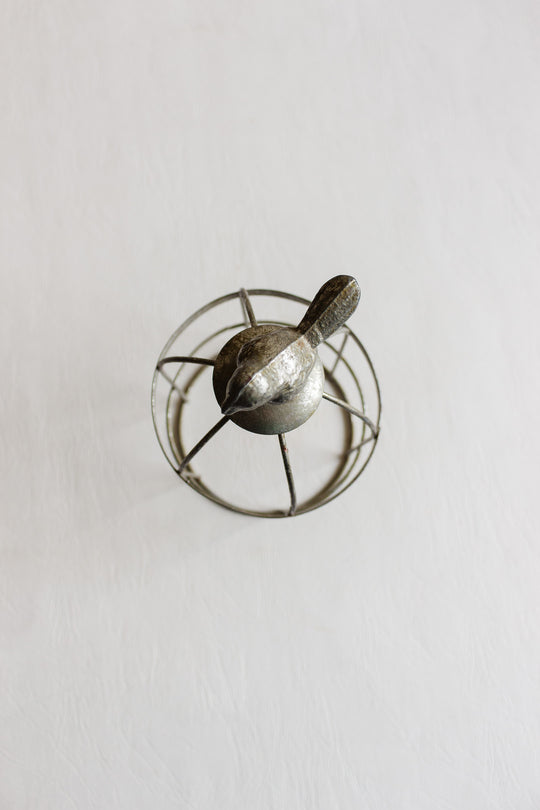 vintage french bird cage pocket watch cloche with ceramic base