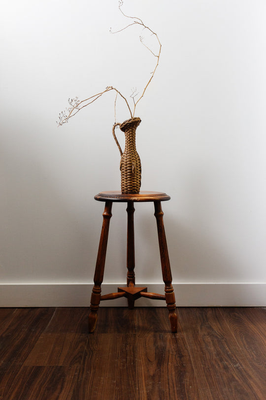 vintage french farmhouse turned leg stool