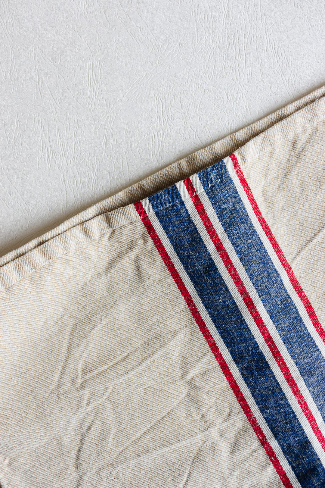 large antique french woven linen grain sack