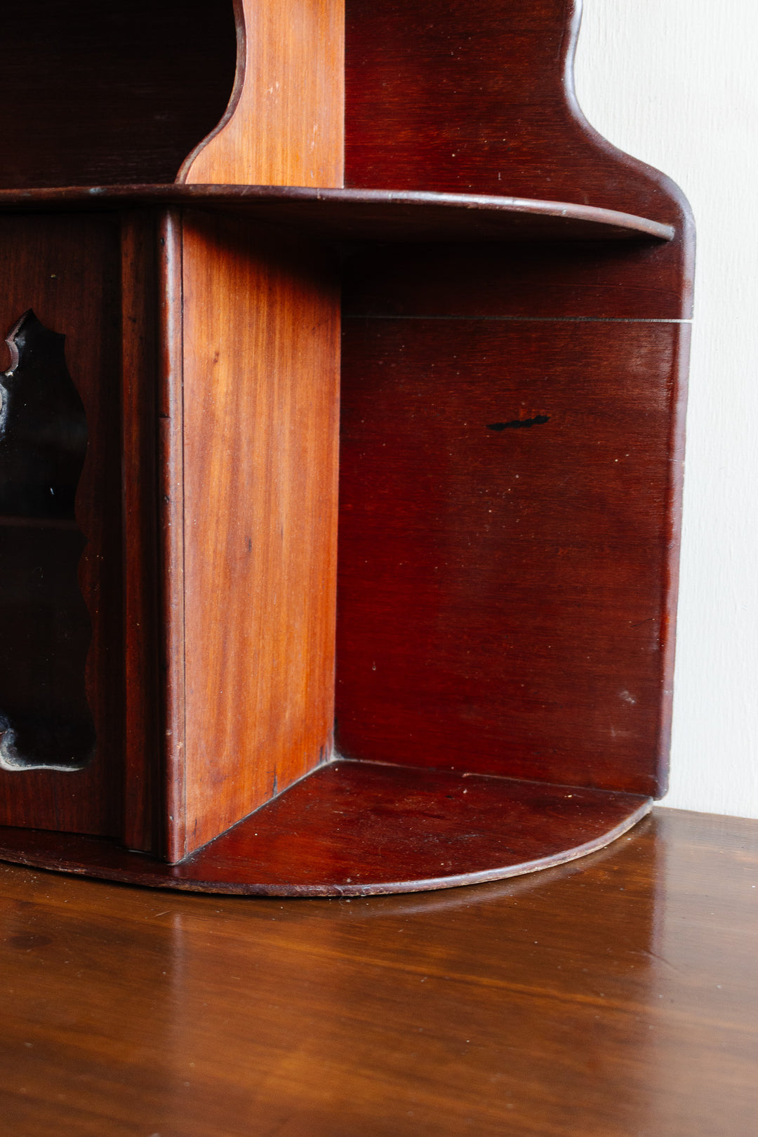 antique french wall mounted 3 tier wood cabinet