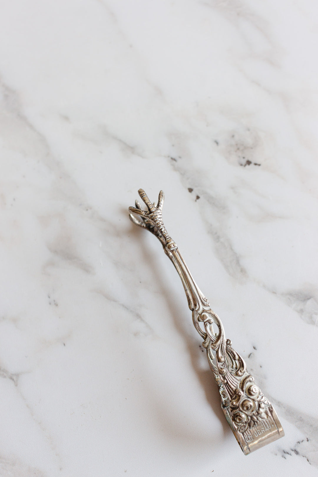 antique french silver ice tongs