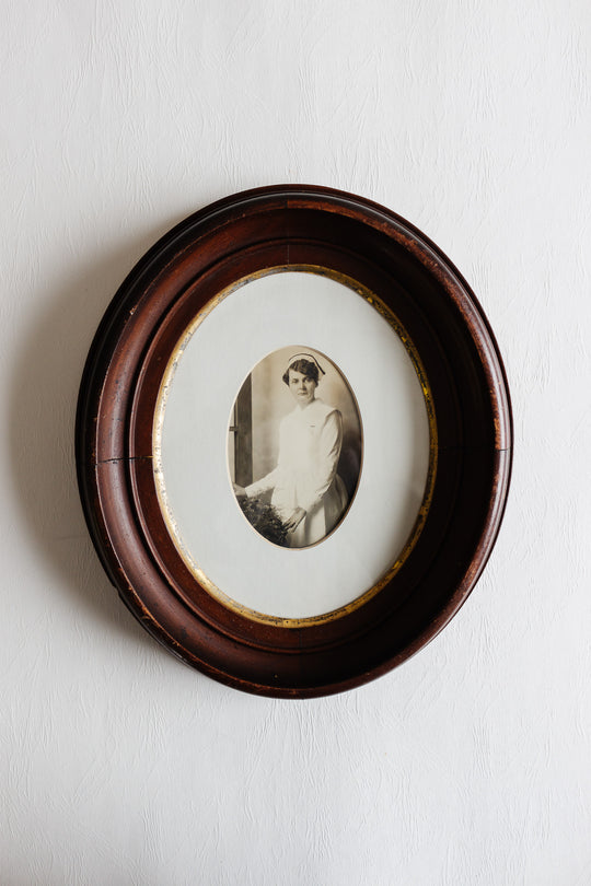 pair of antique french oval portraits