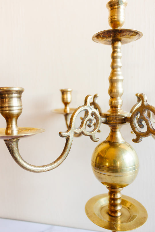 vintage french brass candelabra