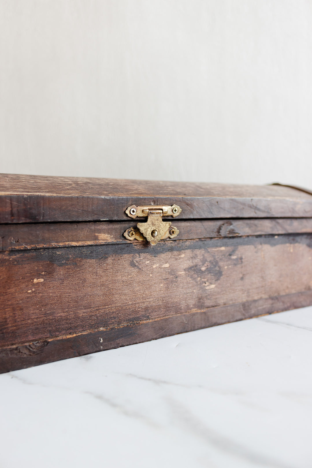 antique french wooden domed glove box