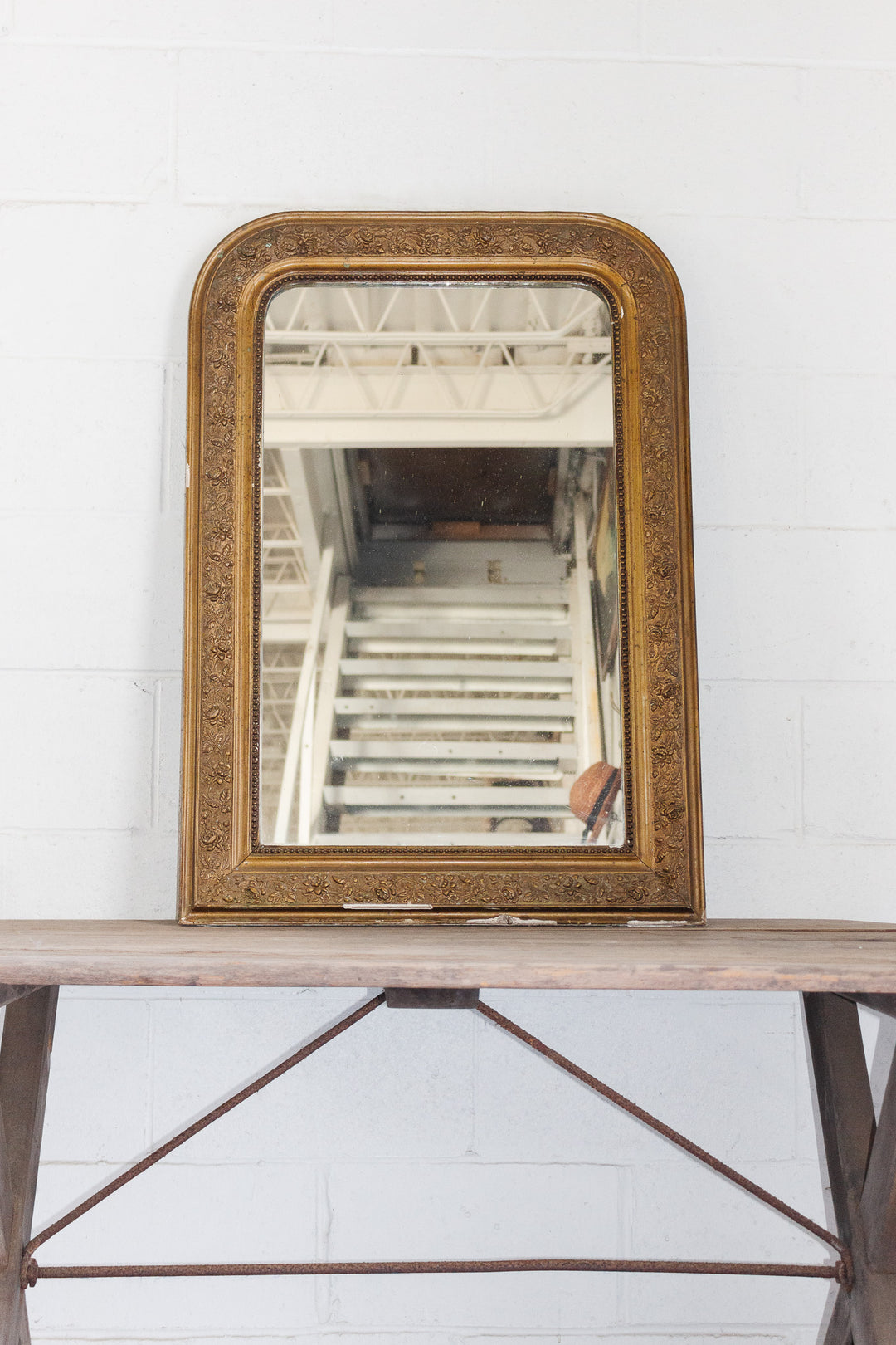 antique french louis philippe ornate gilt mirror