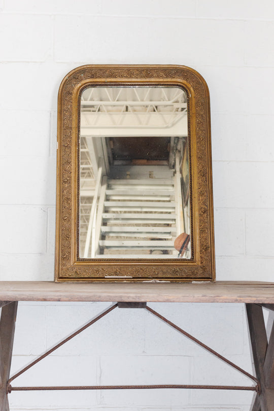 antique french louis philippe ornate gilt mirror