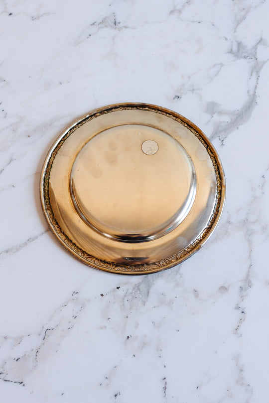 vintage French silver gravy plate and spoon