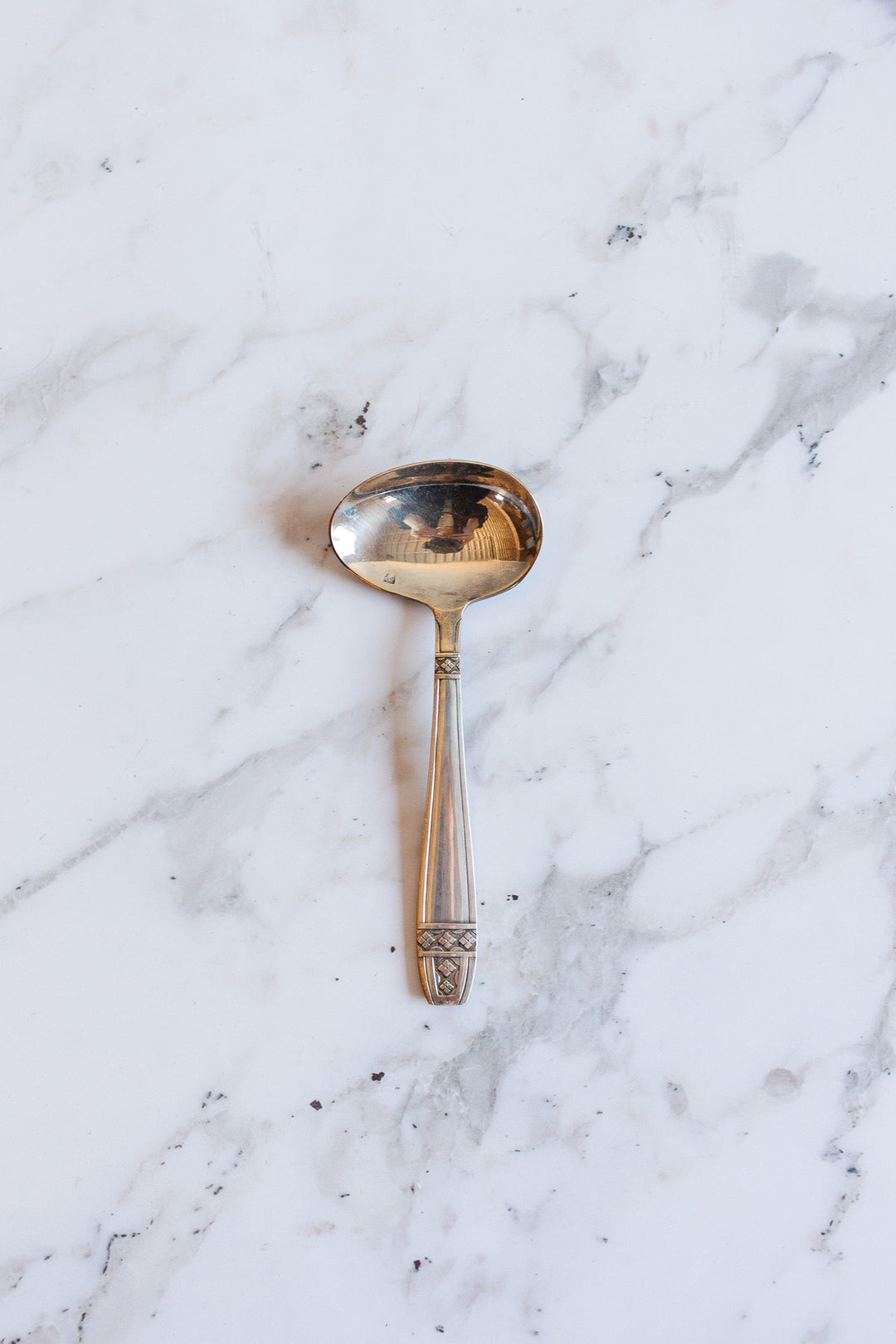 vintage French silver gravy plate and spoon