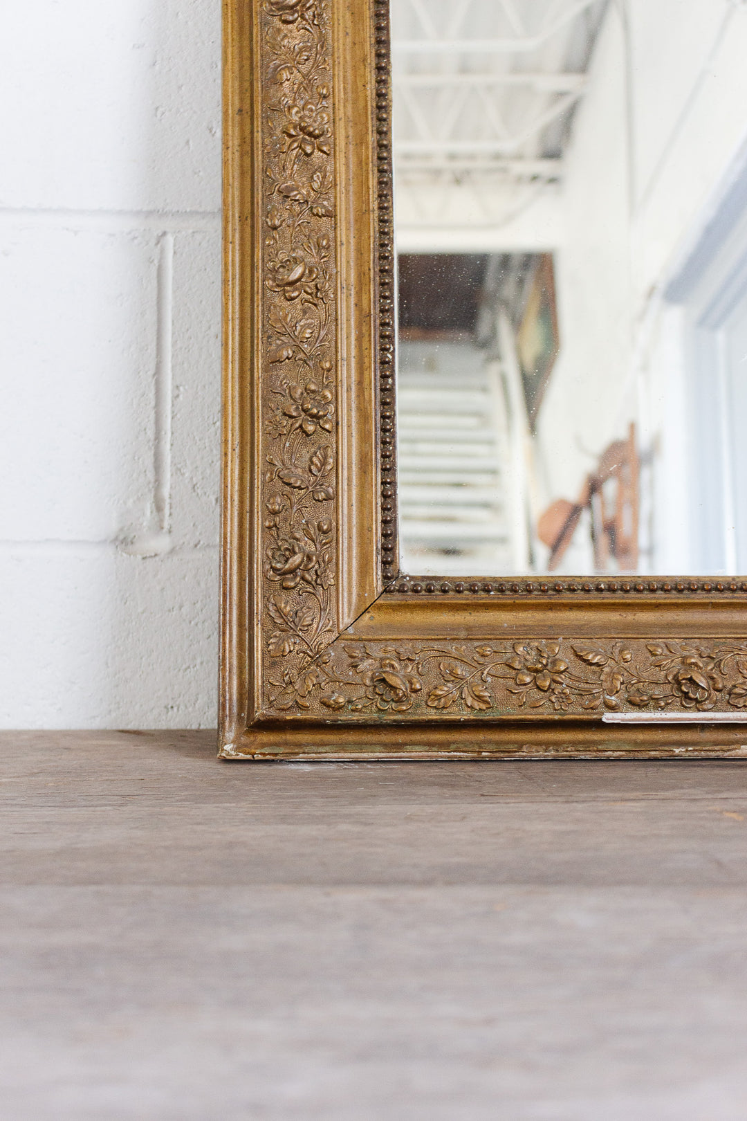 antique french louis philippe ornate gilt mirror