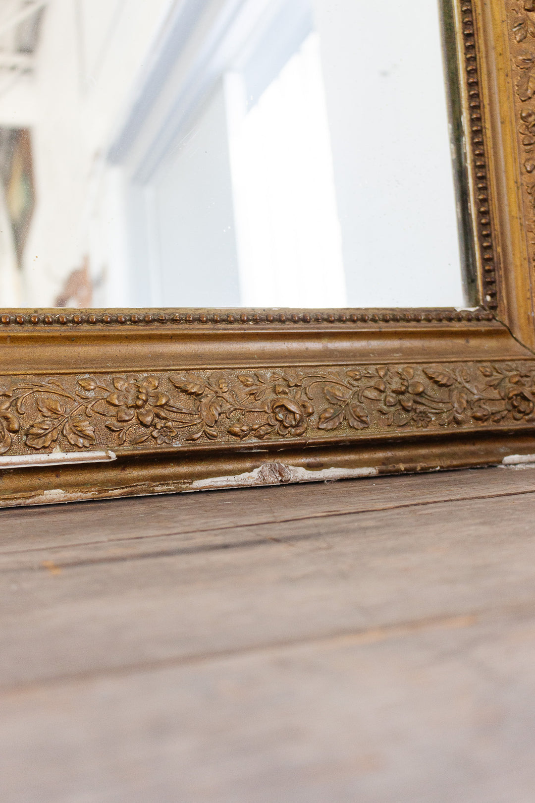 antique french louis philippe ornate gilt mirror