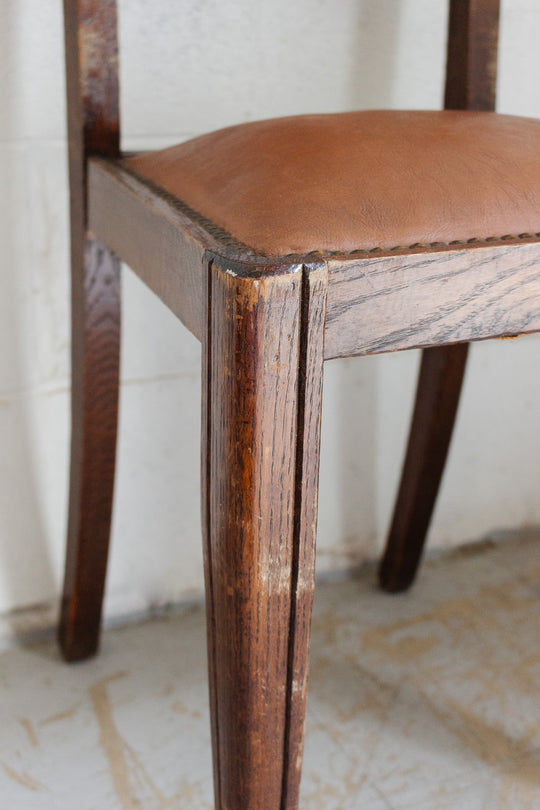 set of 6 floral carved art deco wood chairs